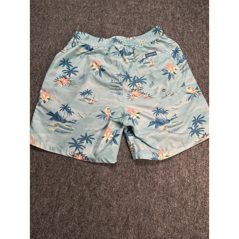 Quiksilver‎ Board Shorts Men Medium  Blue Everyday Scenic  Volley Swim
